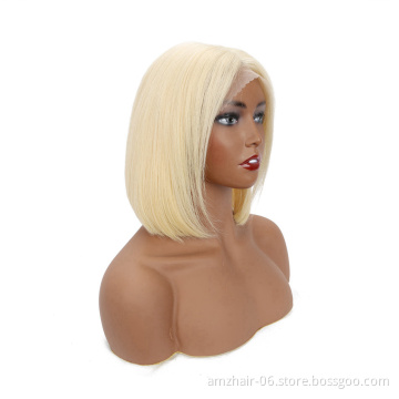 Straight Colored Blonde Lace Front Bob Wigs For Black Women Short 613 Grey Neon Color Raw Brazilian Virgin Human Hair Cosplay Wi